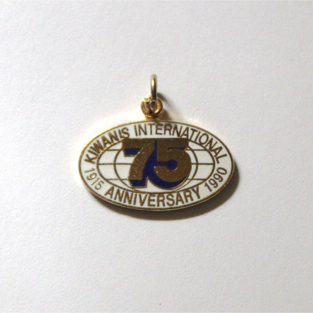Vintage Kiwanis International pendant charm 75th Anniversary 1915 - 1990
